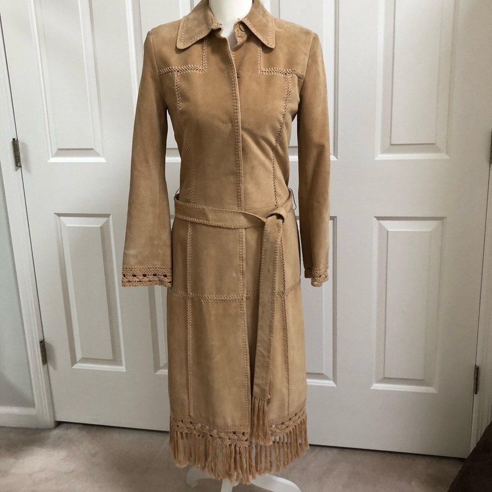 NWOT Elie Tahari Long Suede Jacket XS